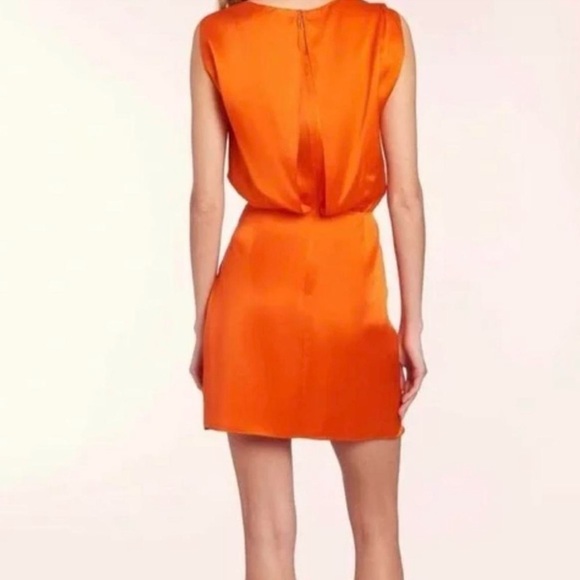 Amanda Uprichard Orange Marlow Dress Size Small 100% Silk - Picture 4 of 11